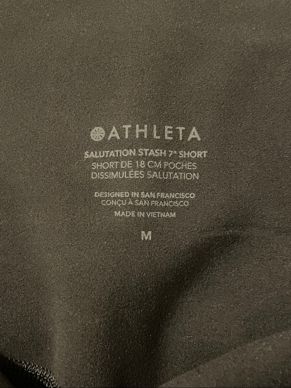 Athleta Salutation Stash Pocket 7” Biker Short Women's Black High-Rise Medium - Picture 6 of 11